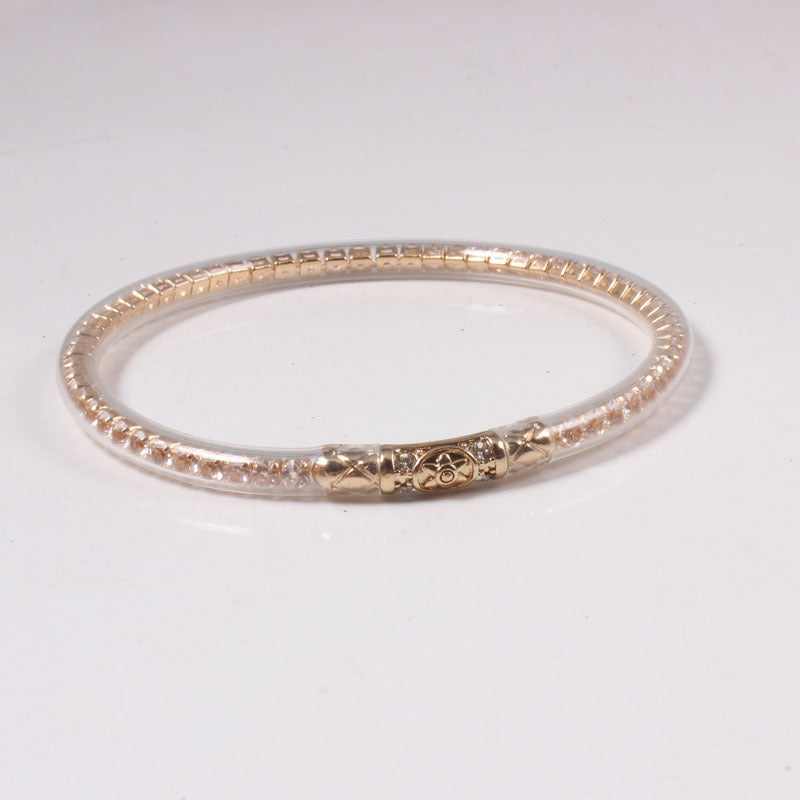 Pulsera de silicona de hexagrama de diamantes de jonces bouddhiste